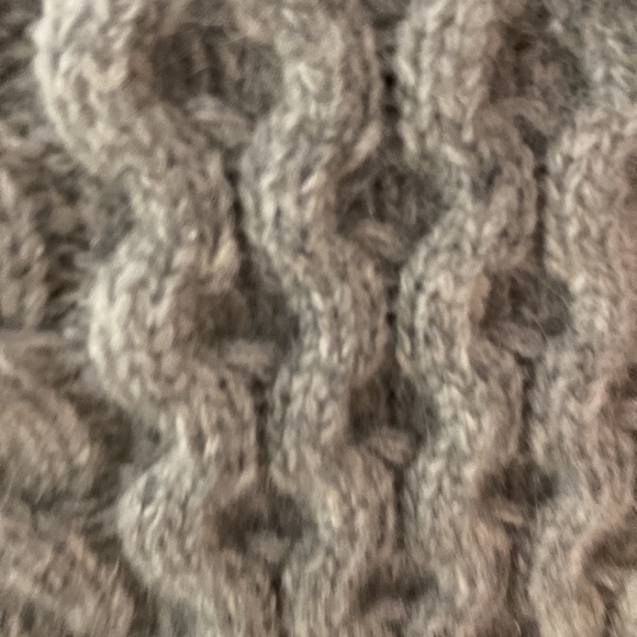 Club Monaco wool and angora blend cropped cowl neck sweater in grey - Picture 2 of 9